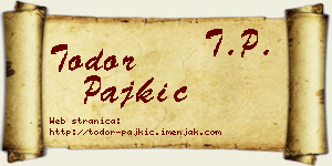 Todor Pajkić vizit kartica